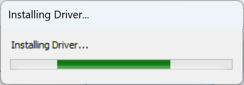 Zadig driver installation progress bar